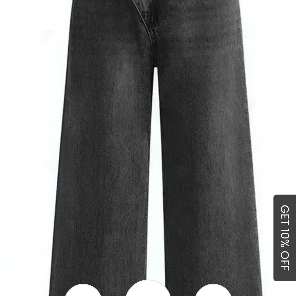 Commense NWT Black Asymmetric Waist Wide-Leg Jeans Size Medium 
SPU: OA250115054